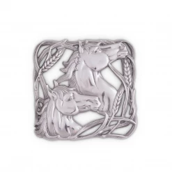 Equestrian Decor Arthur Court Equestrian Trivet - Horse With Wheat