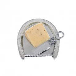 Equestrian Decor Arthur Court Equestrian Plate With Server - Horseshoe