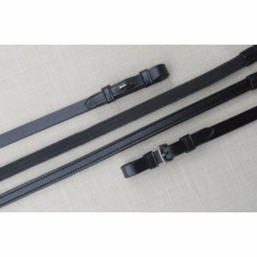 Red Barn By KL Select Rubber Lined Curb Reins