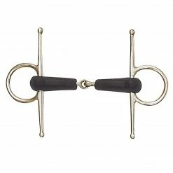 English Riding Supply Centaur Stainless Steel Soft-Rubber Covered Jointed Full Cheek Bit