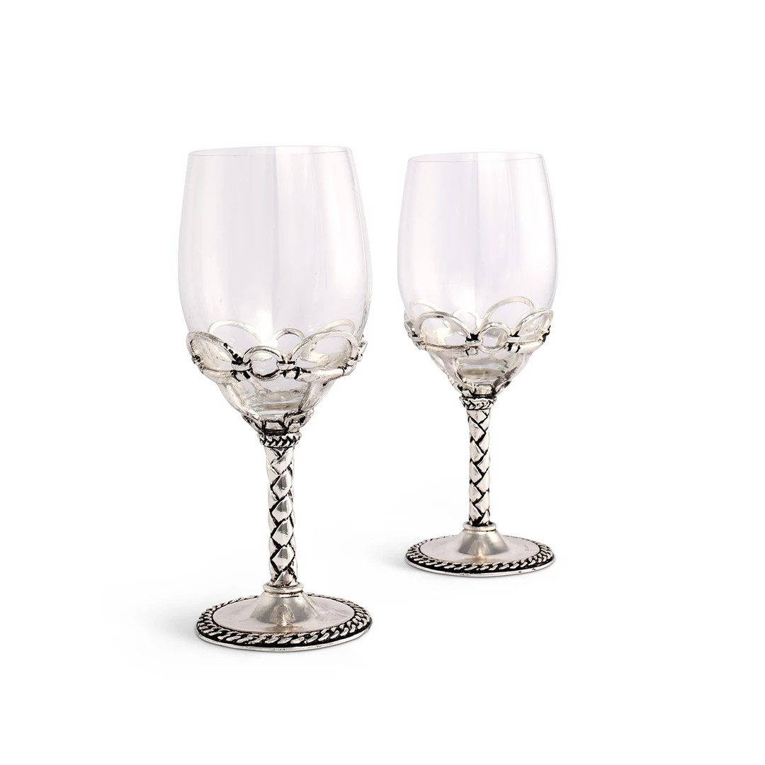 Arthur Court Equestrian Pair Of Wine Glasses Equestrian Decor