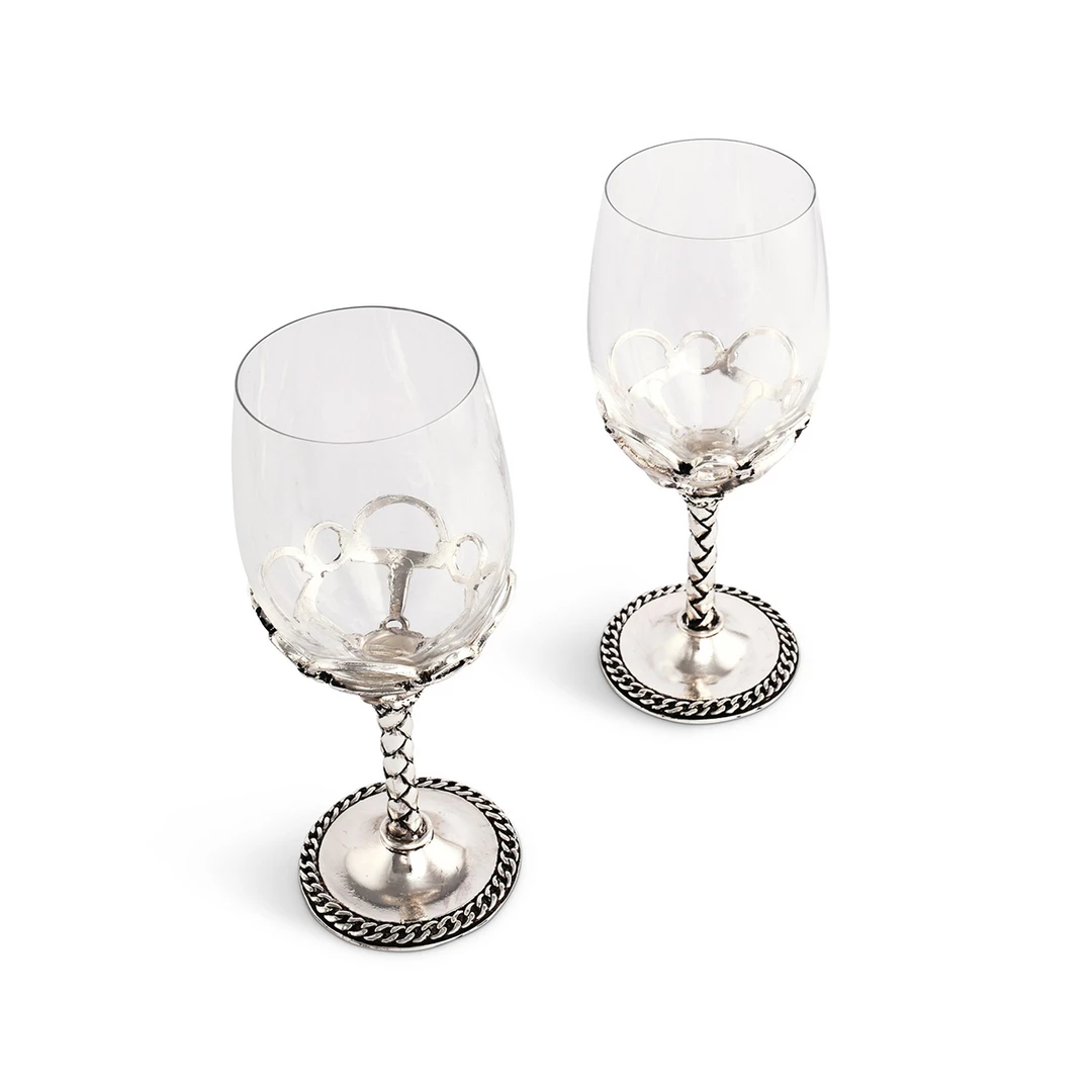 Arthur Court Equestrian Pair Of Wine Glasses Equestrian Decor