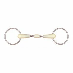 English Riding Supply Happy Mouth Thin Double Jointed Loose Ring With Roller Mouth Bit Horse Bits