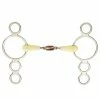 English Riding Supply Horse Bits Happy Mouth Dbl Joint Copper Roller Mouth 2-Ring Pessoa Gag
