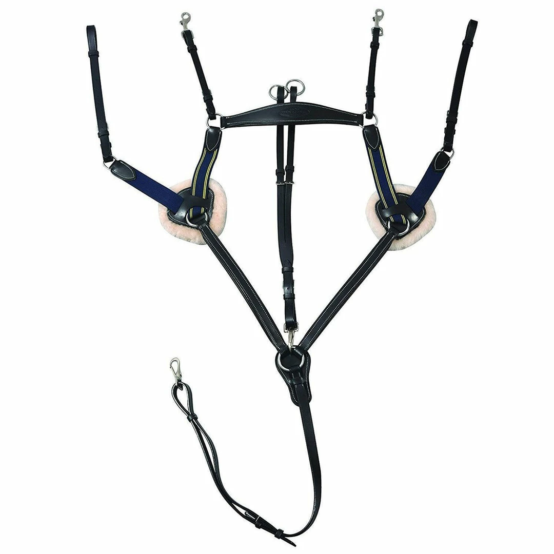 JPC Equestrian HDR Pro 5 Point Elastic Breastplate Martingale With Running Attachment Breastplates & Attachments