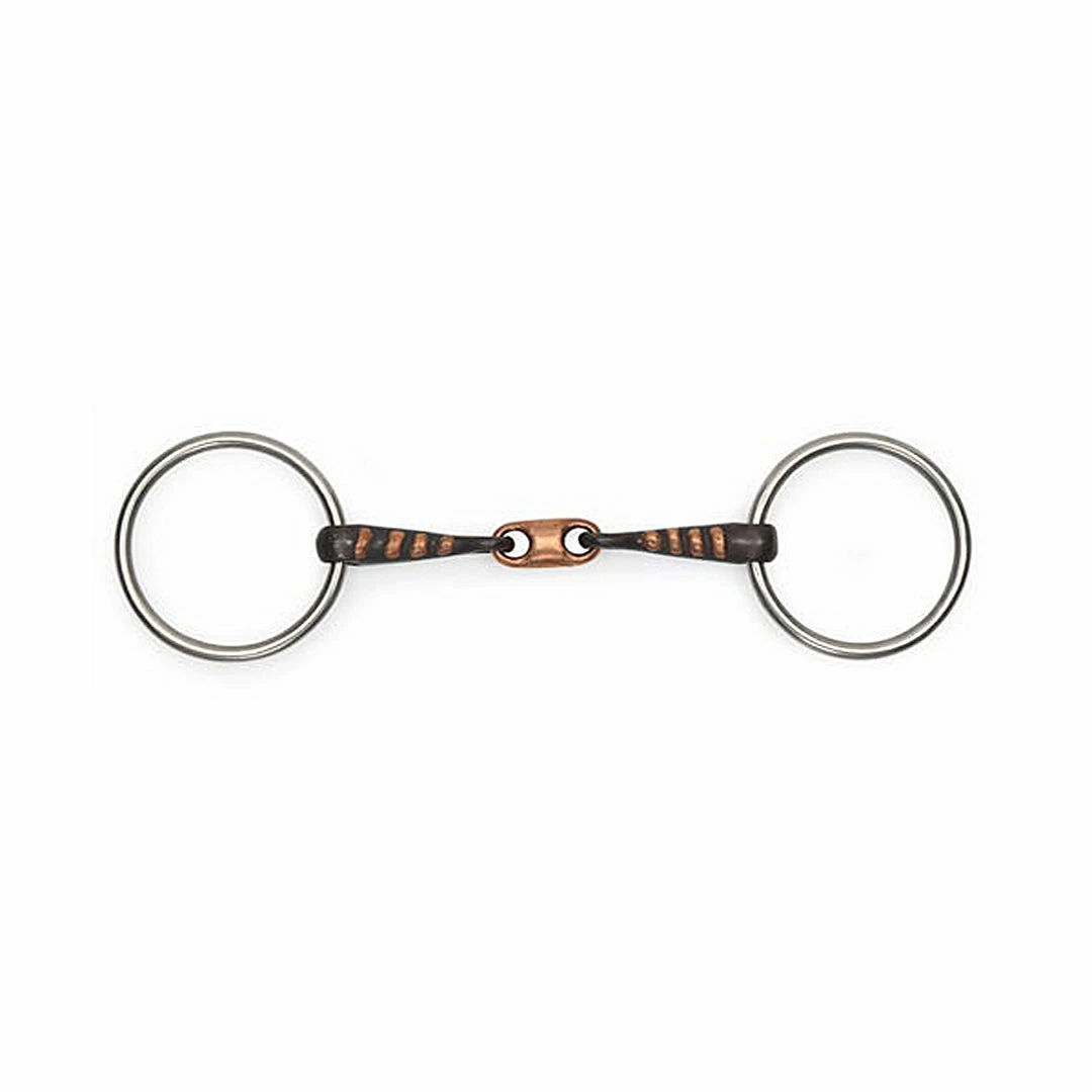 Shires Equestrian Products Shires Copper Lozenge Snaffle With Raised Rib Bit Horse Bits