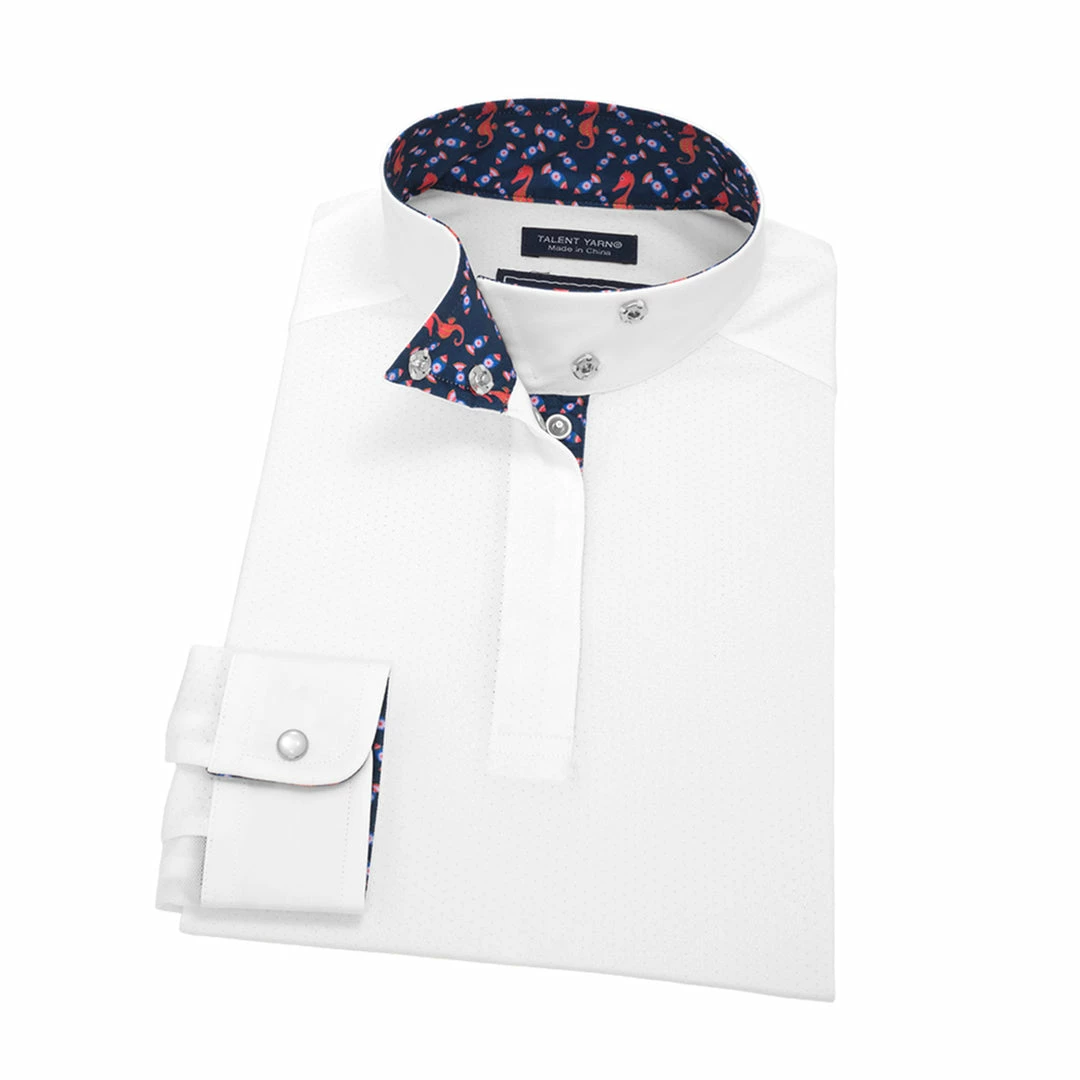 Essex Classics Girls "Seahorsin' Around" Talent Yarn Wrap Collar Long Sleeve Show Shirt Show Shirts