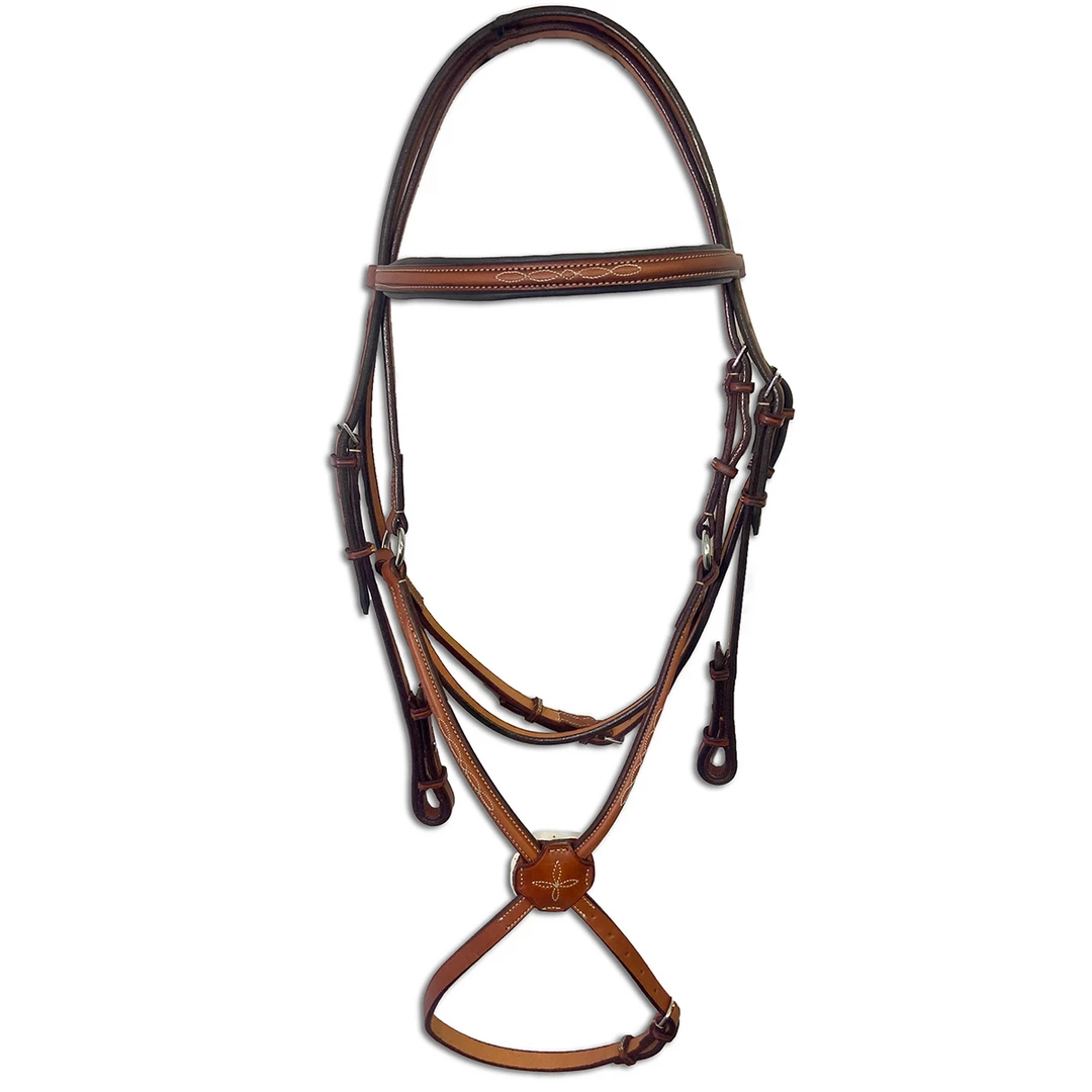 Edgewood 1/2" Fancy Stitched Padded Browband Figure 8 Bridle