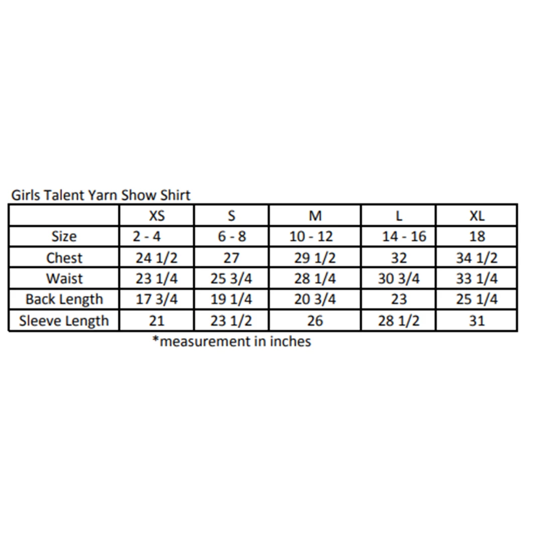 Essex Classics Girls "Snowcones" Talent Yarn Wrap Collar Long Sleeve Show Shirt