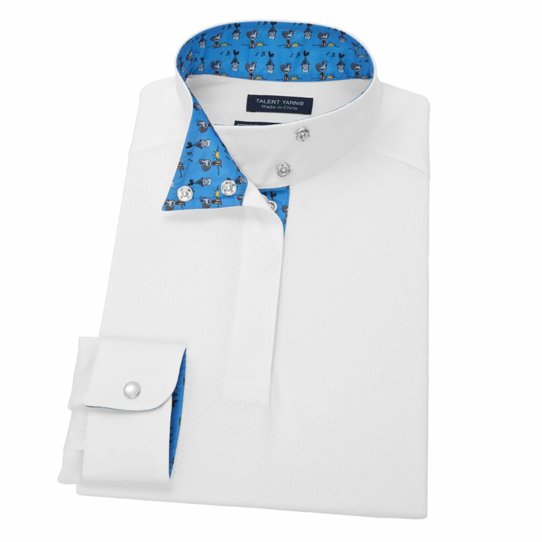 Show Shirts Essex Classics Girls "Roosters" Talent Yarn Wrap Collar Long Sleeve Show Shirt