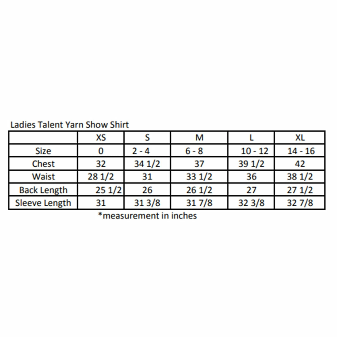 Show Shirts Essex Classics Ladies "Zoomin' Flamingos" Talent Yarn Straight Long Sleeve Collar Show Shirt