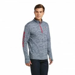 Ariat Men's Gridwork 1/4 Zip Long Sleeve Baselayer-Sale Baselayers