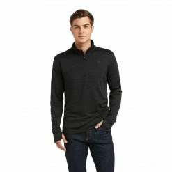 Ariat Men's Gridwork 1/4 Zip Long Sleeve Baselayer-Sale Baselayers