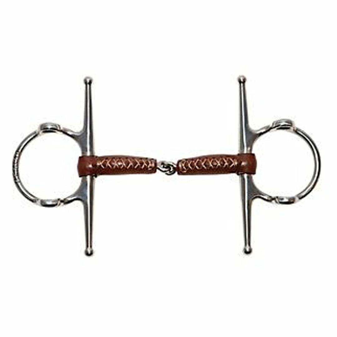 Partrade Metalab Leather Full Cheek Gag Pinchless Snaffle Bit