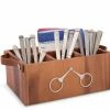 Arthur Court Flatware Caddy - Horse Bits Leather Handles Equestrian Decor