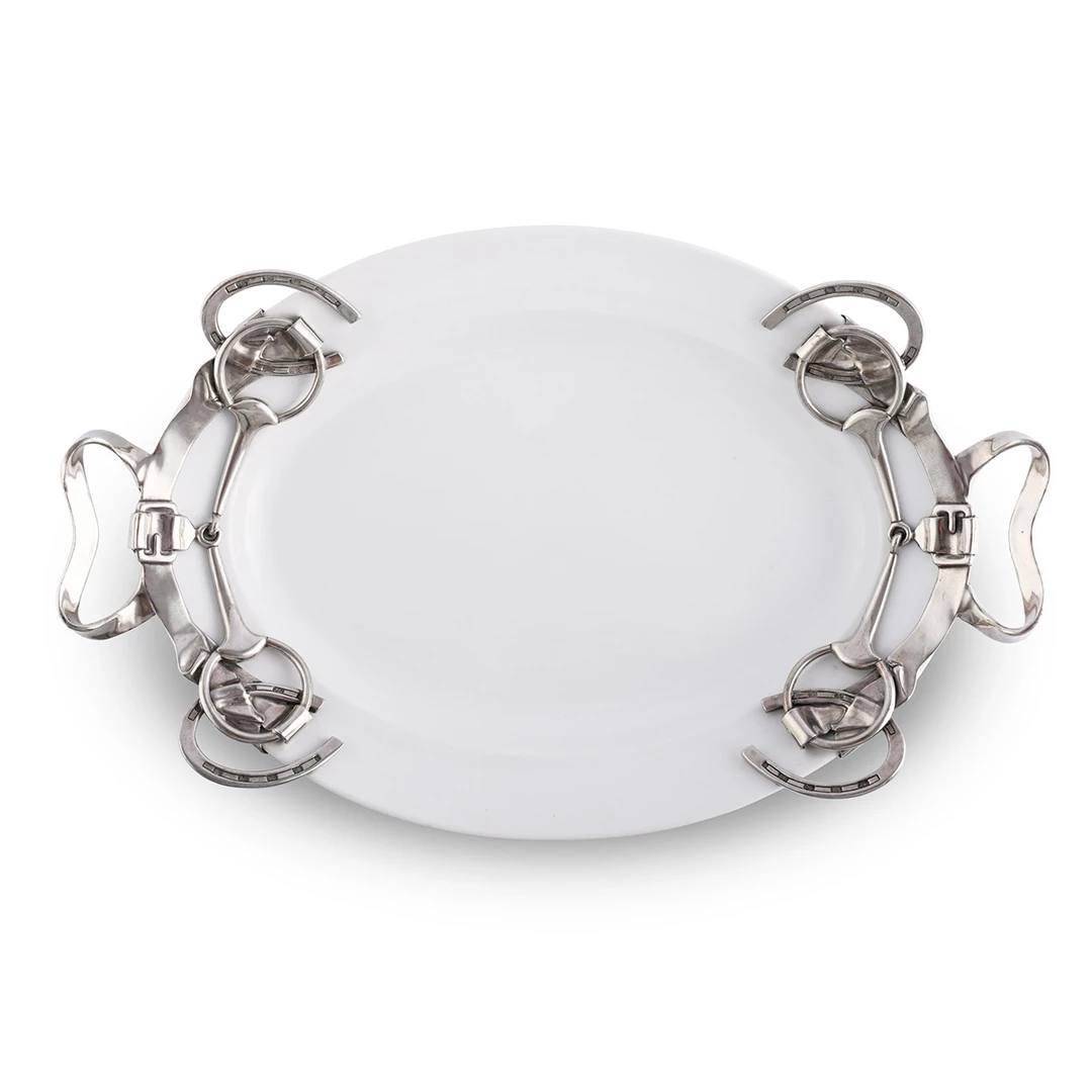 Arthur Court Equestrian Large Stoneware Tray Equestrian Decor