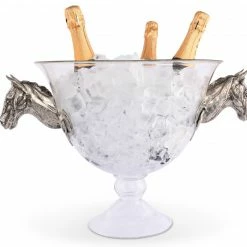 Equestrian Decor Arthur Court Horse Head Glass Ice Tub