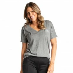 Hannah Childs Rose Logo V-Neck Tee Shirts & Tops