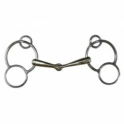 French Equestrian Horse Bits Jump' In Single Jointed German 3-Ring Bit