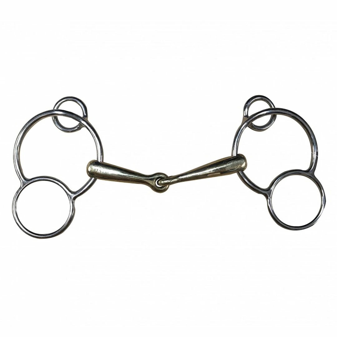 French Equestrian Horse Bits Jump' In Single Jointed German 3-Ring Bit