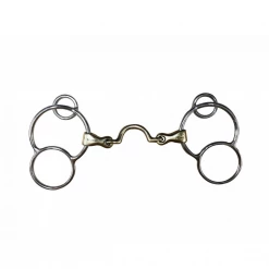 French Equestrian Jump'in High Port Jointed German 3-Ring Bit