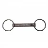 French Equestrian Horse Bits Jump' In Straight Leather Loose Ring Bit