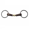 French Equestrian Jump'in Leather Covered French Link Loose Ring Bit