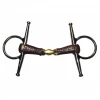 French Equestrian Jump'in Leather Covered French Link Full Cheek Bit