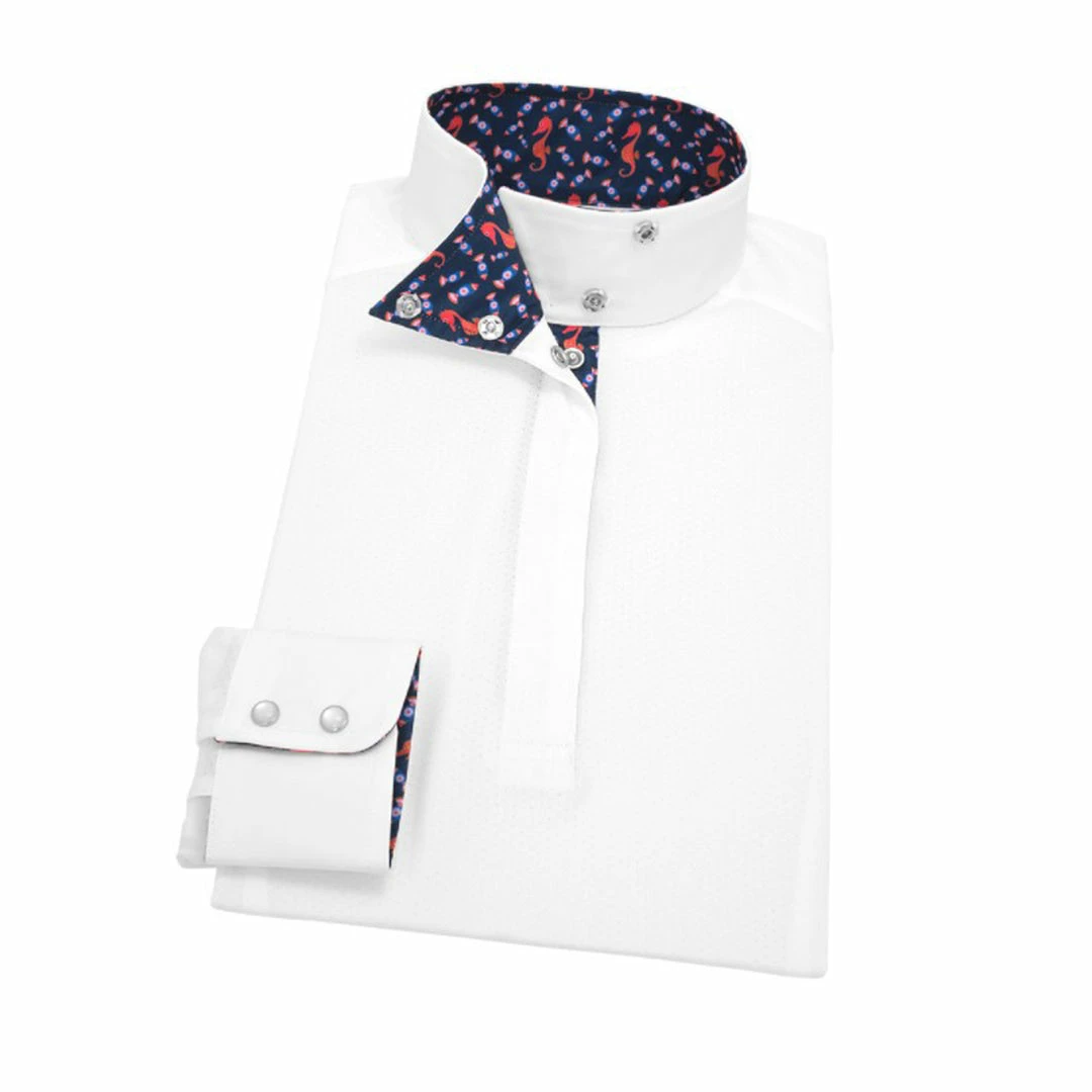 Essex Classics Ladies "Seahorsin' Around" Talent Yarn Wrap Collar Long Sleeve Show Shirt Show Shirts