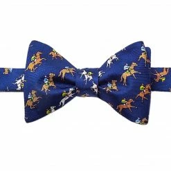 Wild Attire Inc. Win, Place, Show Navy Blue Silk Self-Tie Bow Tie