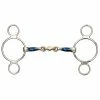 Shires Equestrian Products Shires Blue Sweet Iron Two Ring Gag With Lozenge Horse Bits