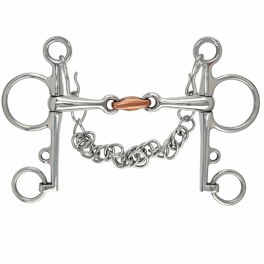 Shires Equestrian Products Horse Bits Shires Double Jointed Copper Lozenge Pelham Bit