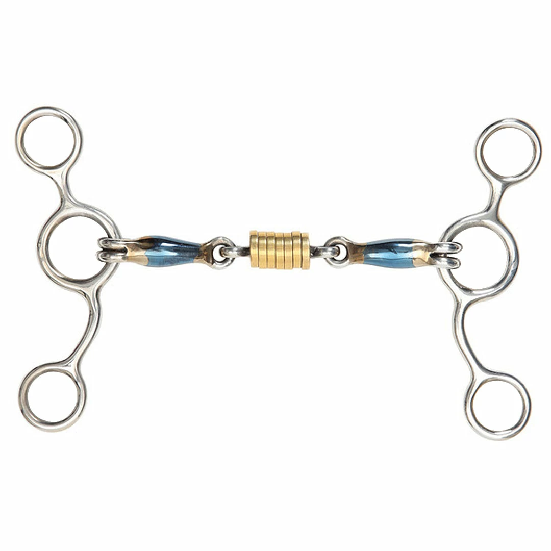 Shires Equestrian Products Shires Blue Sweet Iron Tom Thumb With Roller Link Bit Horse Bits