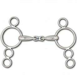 Toklat Originals Toklat Hollow Mouth French Link 4-Ring Continental Gag Bit Horse Bits
