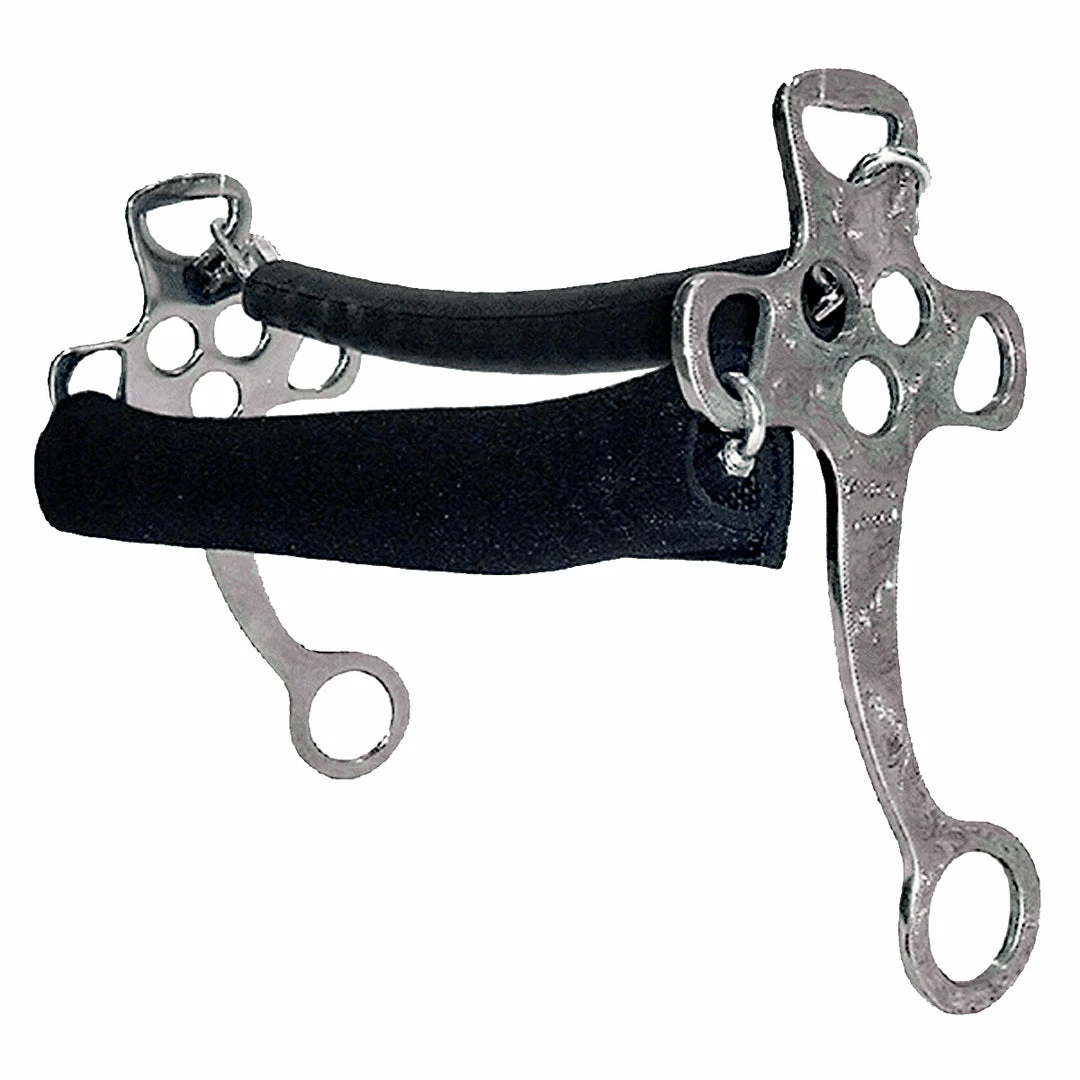 Partrade Horse Bits Metalab Hackamore With Neoprene Covered Chain Noseband