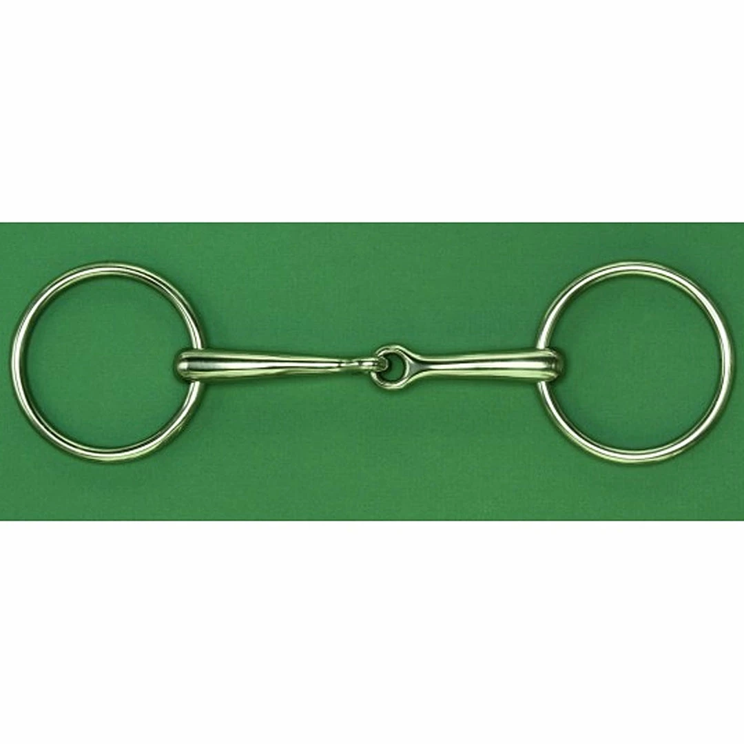 English Riding Supply AlBaCon German Silver 14MM Solid Mouth Bradoon With 65mm Rings Horse Bits