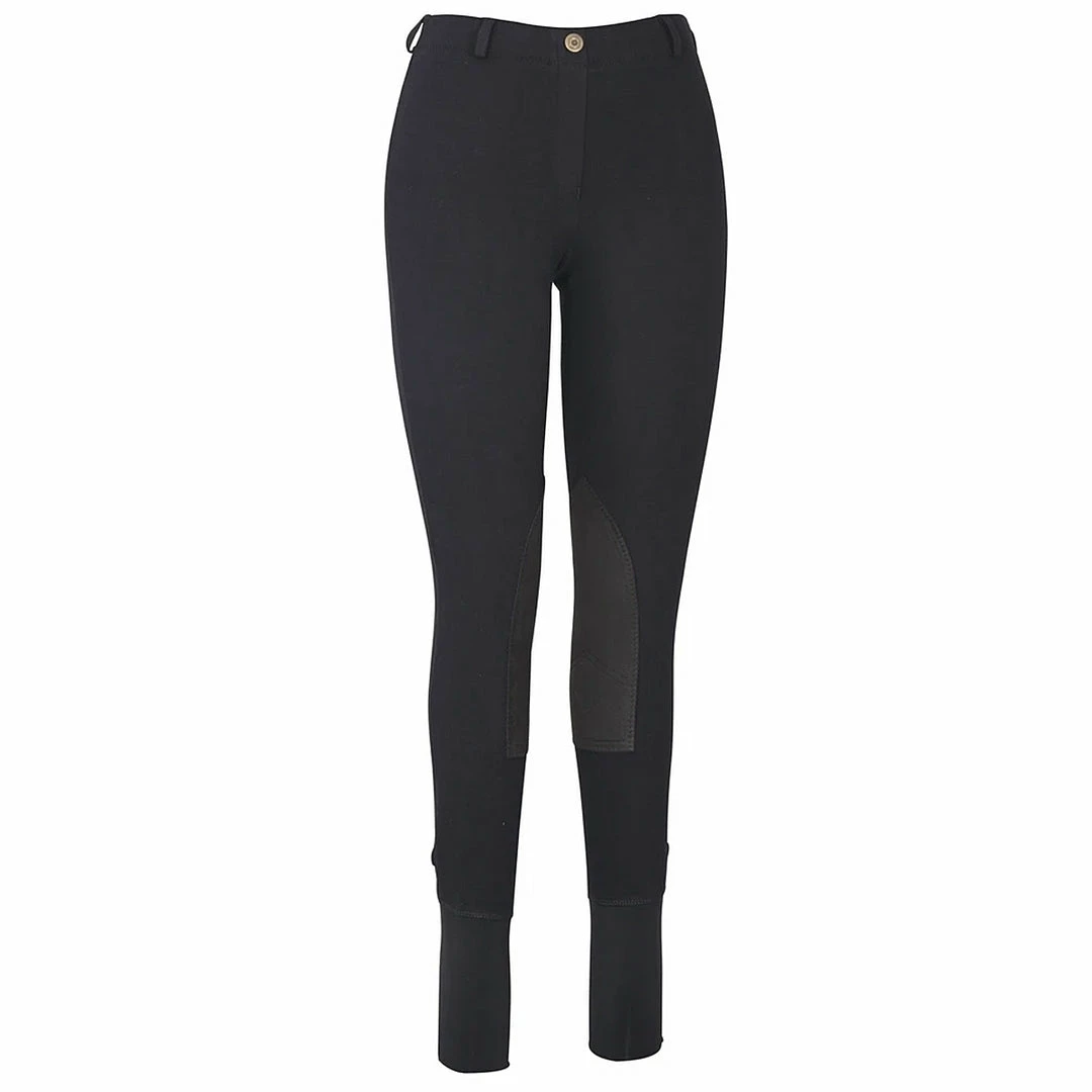 JPC Equestrian TuffRider Ladies Cotton Lowrise Pull-On Knee Patch Breeches