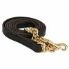 Perri's Leather Lead With Brass Plated Chain Halters & Leads