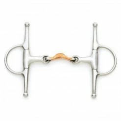 English Riding Supply Centaur Copper Overlay Quarter Moon Full Cheek Snaffle Bit
