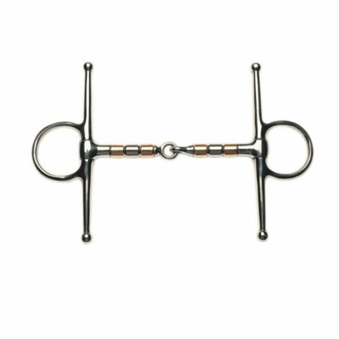 Weatherbeeta Horse Bits Korsteel Copper And Steel Roller Mouth Full Cheek Snaffle Bit