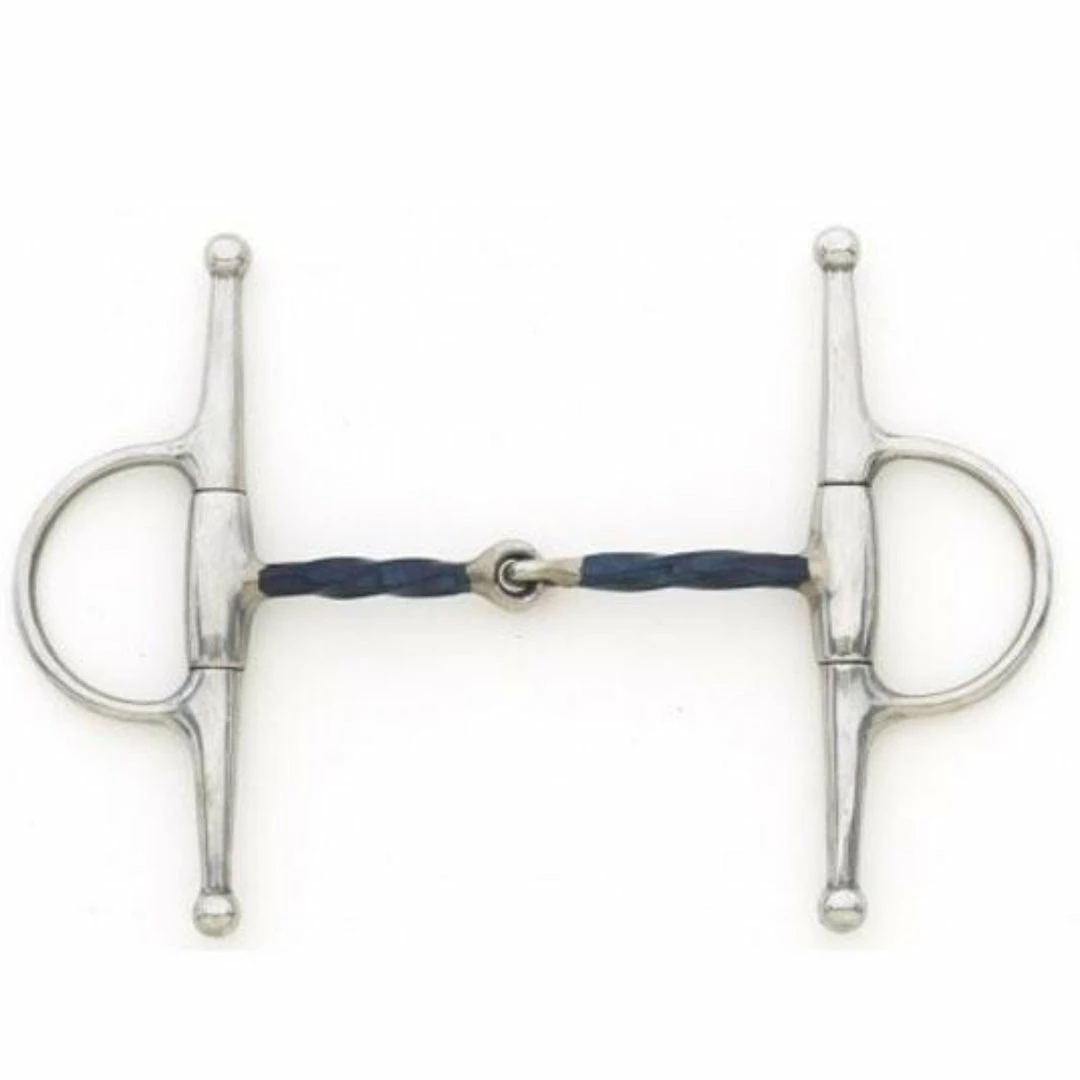 English Riding Supply Horse Bits Centaur Blue Steel Slow Twist Eggbutt Full Cheek Bit