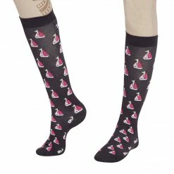 JPC Equestrian TuffRider Ladies Flamingo/Boat/Horse Knee Hi Socks