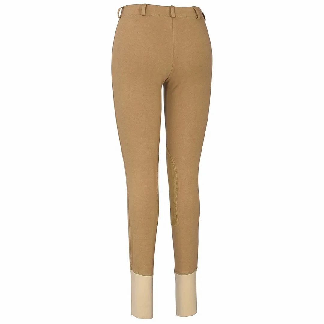 JPC Equestrian TuffRider Ladies Cotton Lowrise Pull-On Knee Patch Breeches