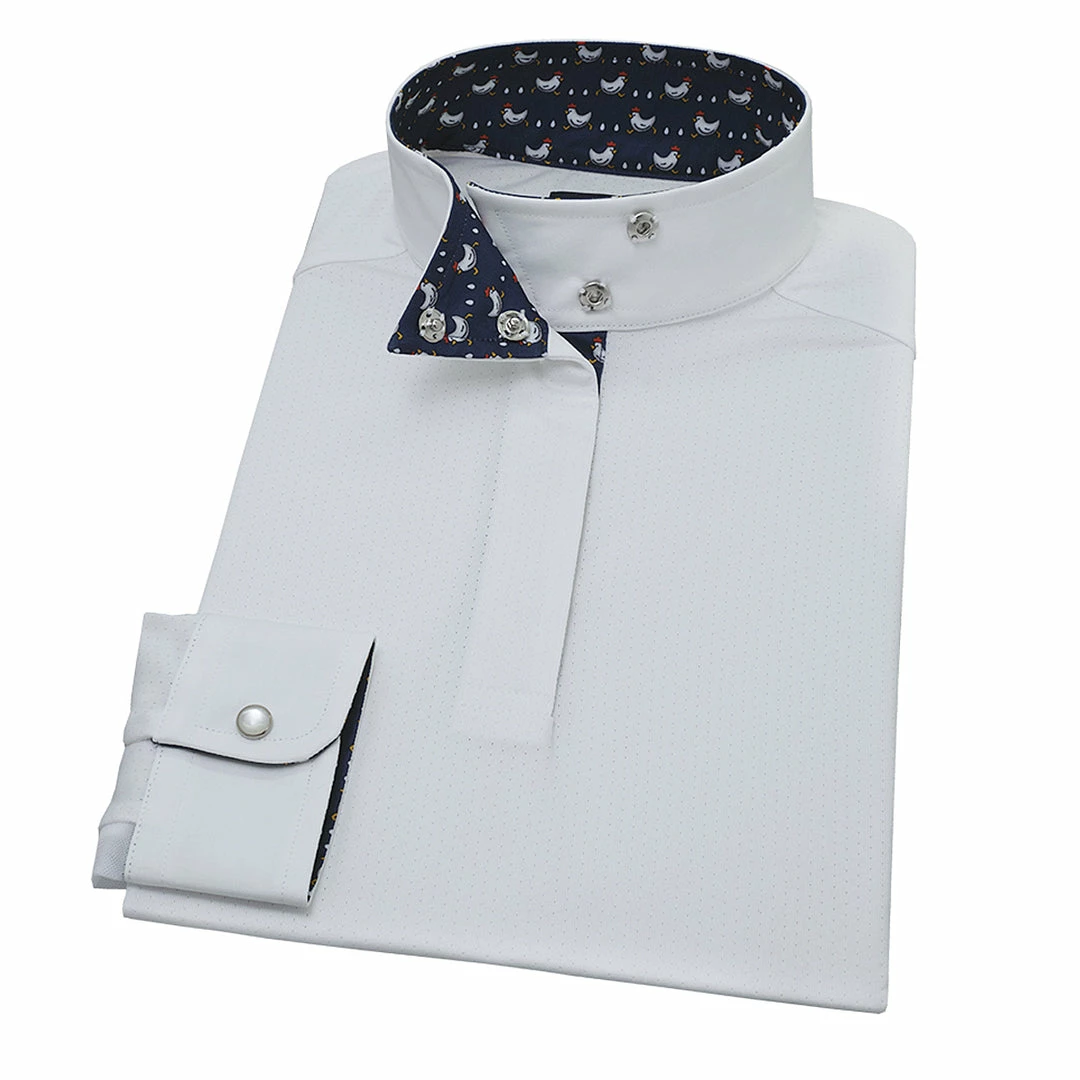 Essex Classics Girls "Strutting Chicken" Talent Yarn Wrap Collar Long Sleeve Show Shirt Show Shirts