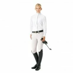 English Riding Supply Ovation Child's Celebrity EuroWeave DX Euro Seat Front Zip Knee Patch Breeches