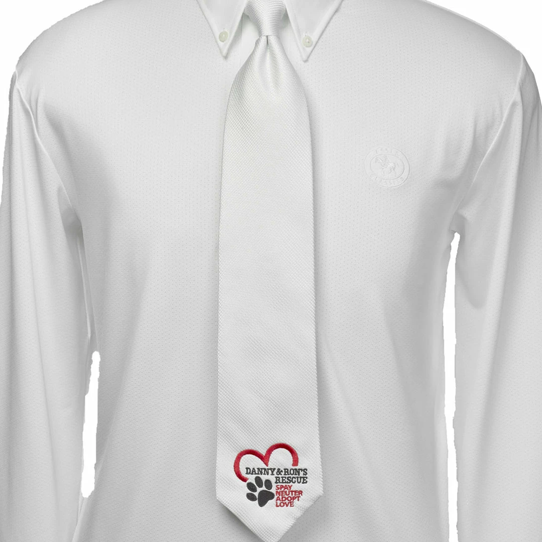 Show Shirts Essex Classics Men's "Danny & Ron's Rescue" White Pique Necktie